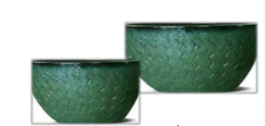 4.5" Chess Bowl Forest Green Seaweed Texture