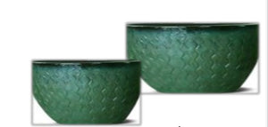 9.1" Medium Egg Forest Green Seaweed Texture